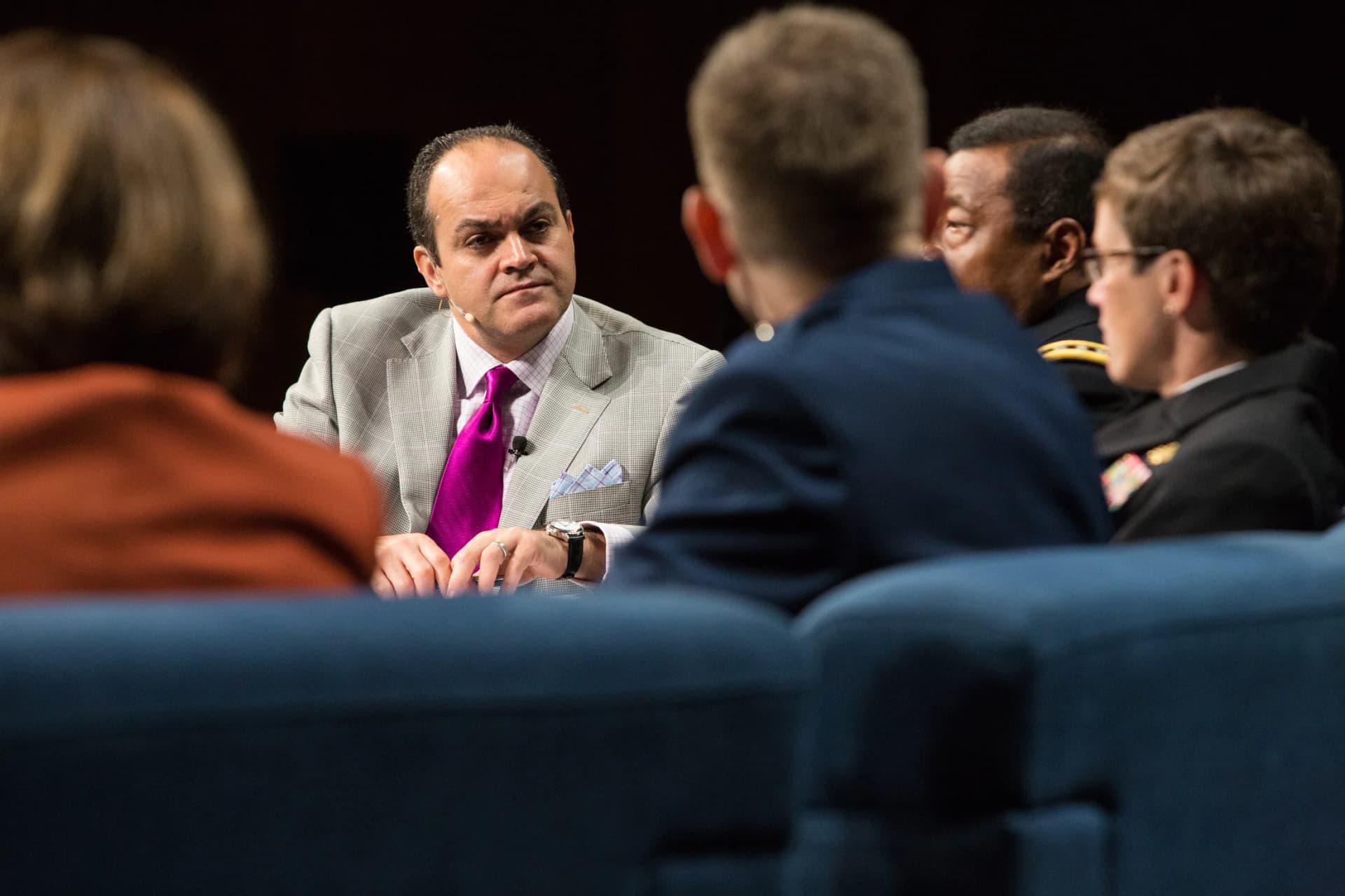 David Nour moderating a senior leadership panel